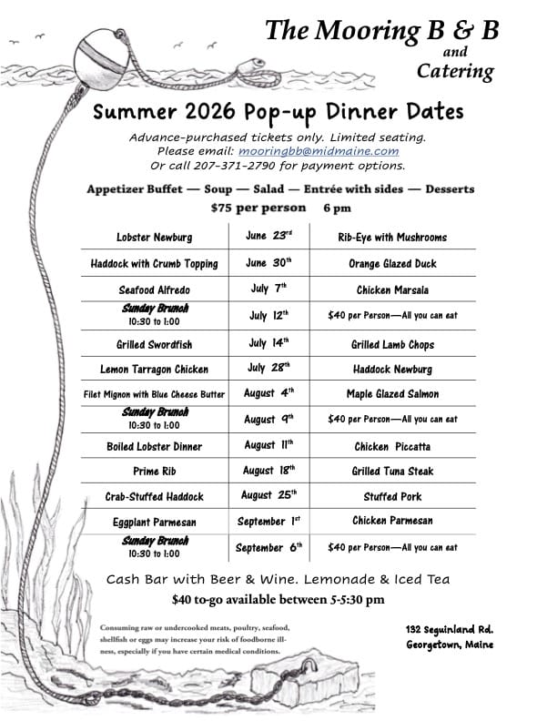 2026 Pop-Up Dinner Flyer